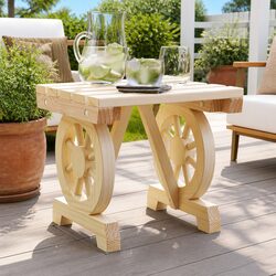 Outdoor Wooden Ottoman for Garden and Patio
