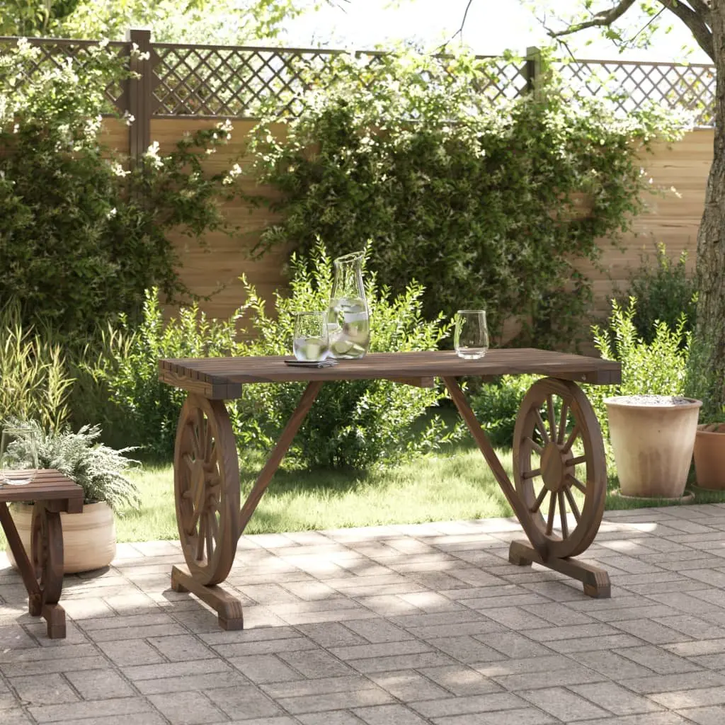 Garden Table 115x55x65 cm Outdoor Dining Furniture Patio Solid Wood Fir Brown