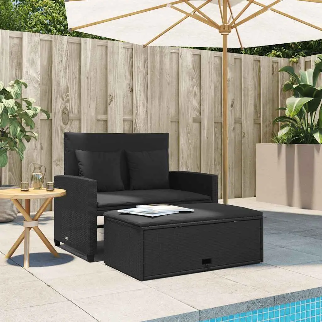 2-Seater Sofa Bed for Outdoor Use with Cushions