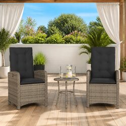 Comfortable Adjustable Garden Chairs - 2 pcs with Cushions