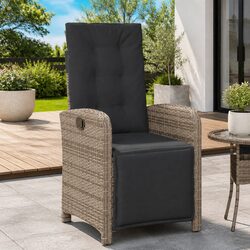 Reclining Garden Chair with Footrest Adjustable Backrest Outdoor Seating Grey