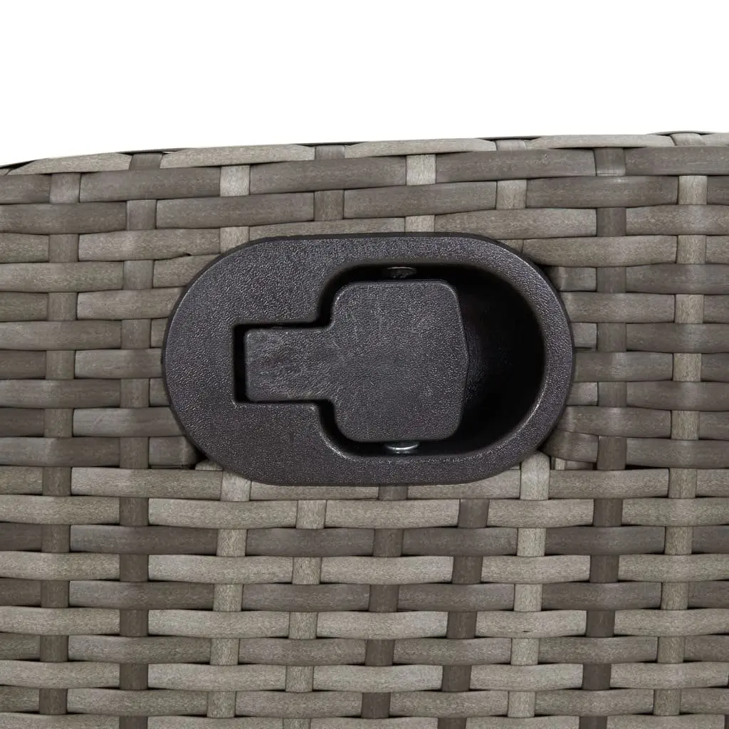 Reclining Garden Chair PE Rattan Adjustable Backrest Footrest Powder-coated Steel Grey