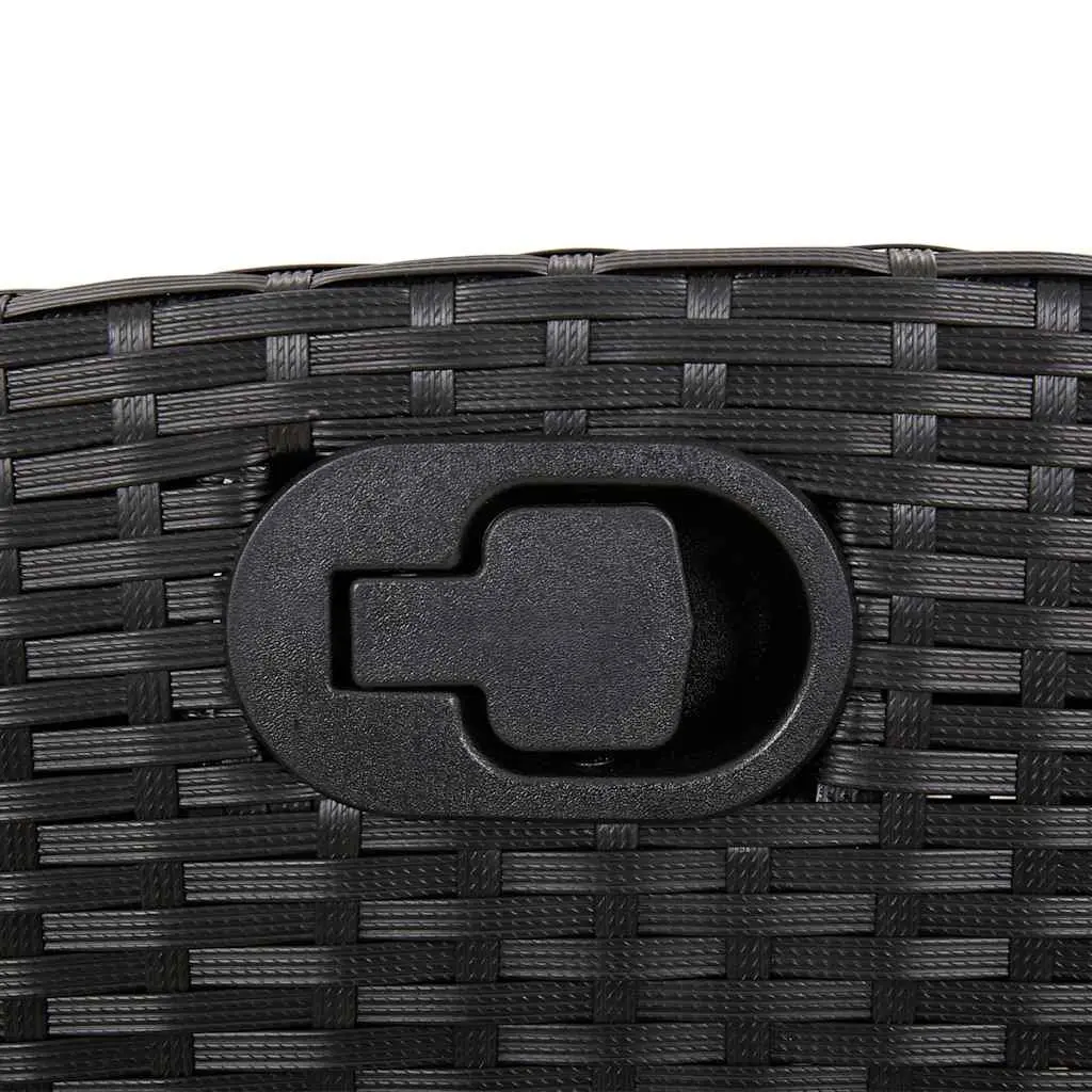 Reclining Garden Chairs Adjustable Backrest Footrest 2 pcs Black PE Rattan Powder-coated Steel