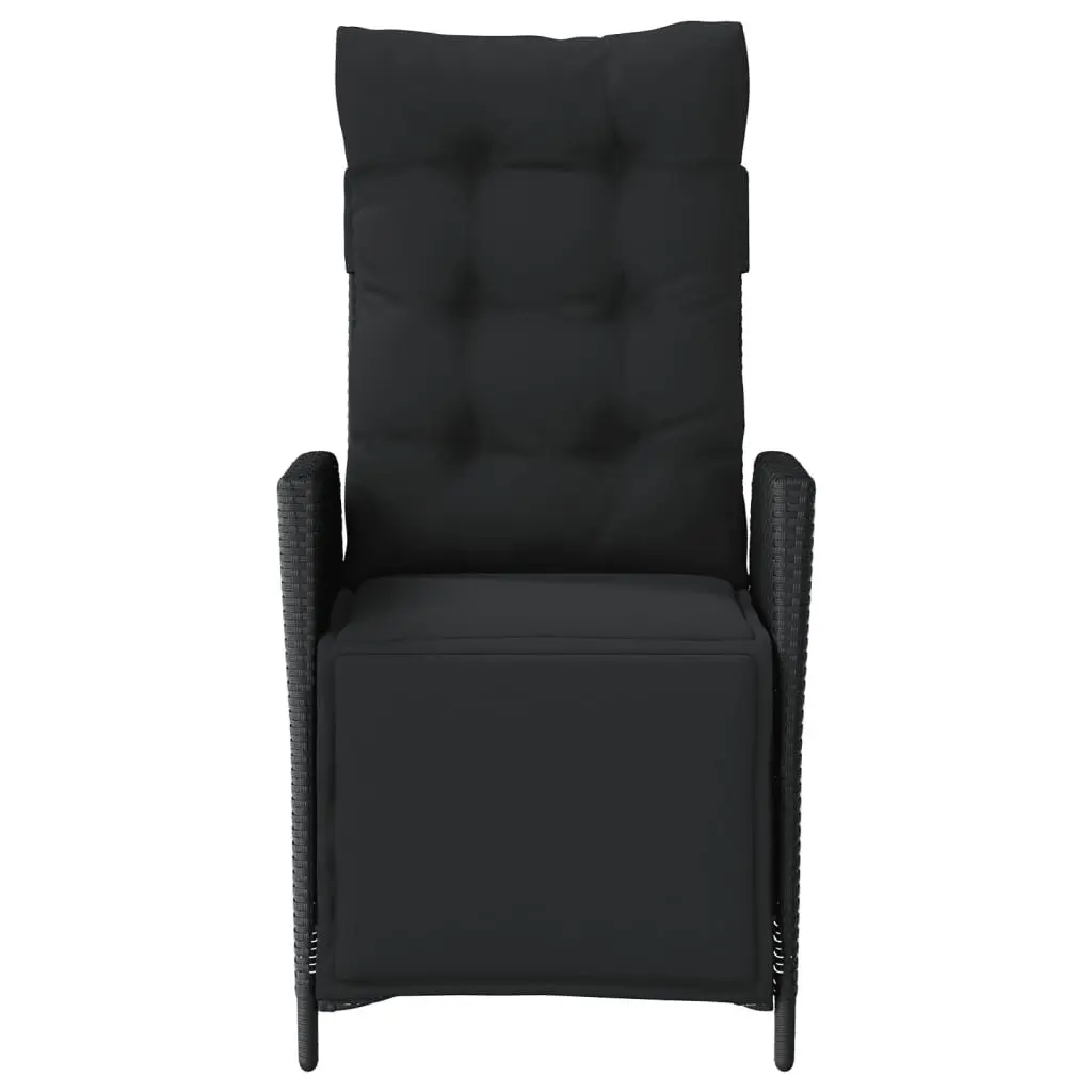 3 Piece Bistro Set Garden Furniture Outdoor Patio Chairs Table Black Poly Rattan