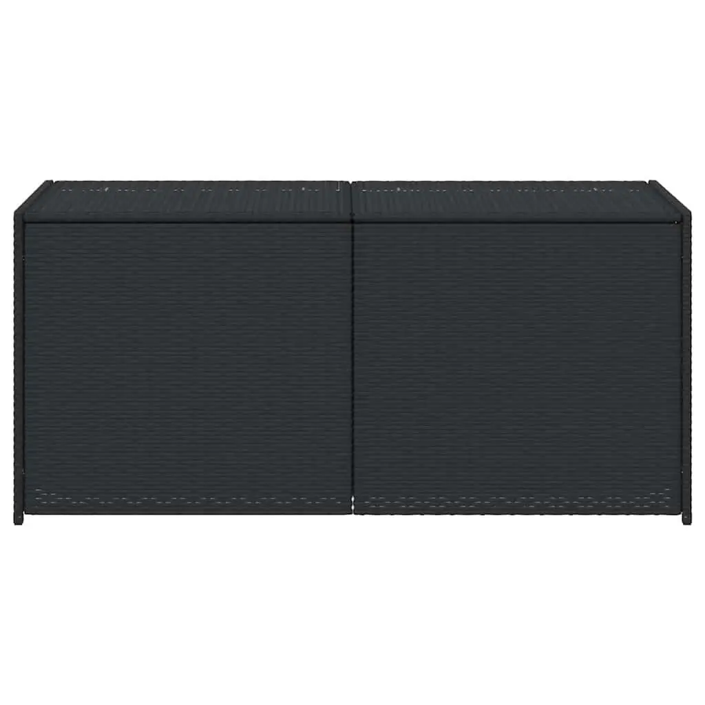 Outdoor Garden Storage Box Poly Rattan 283L Black Weather Resistant Patio Chest