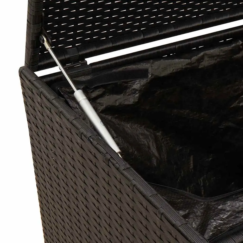Outdoor Garden Storage Box Poly Rattan 283L Black Weather Resistant Patio Chest