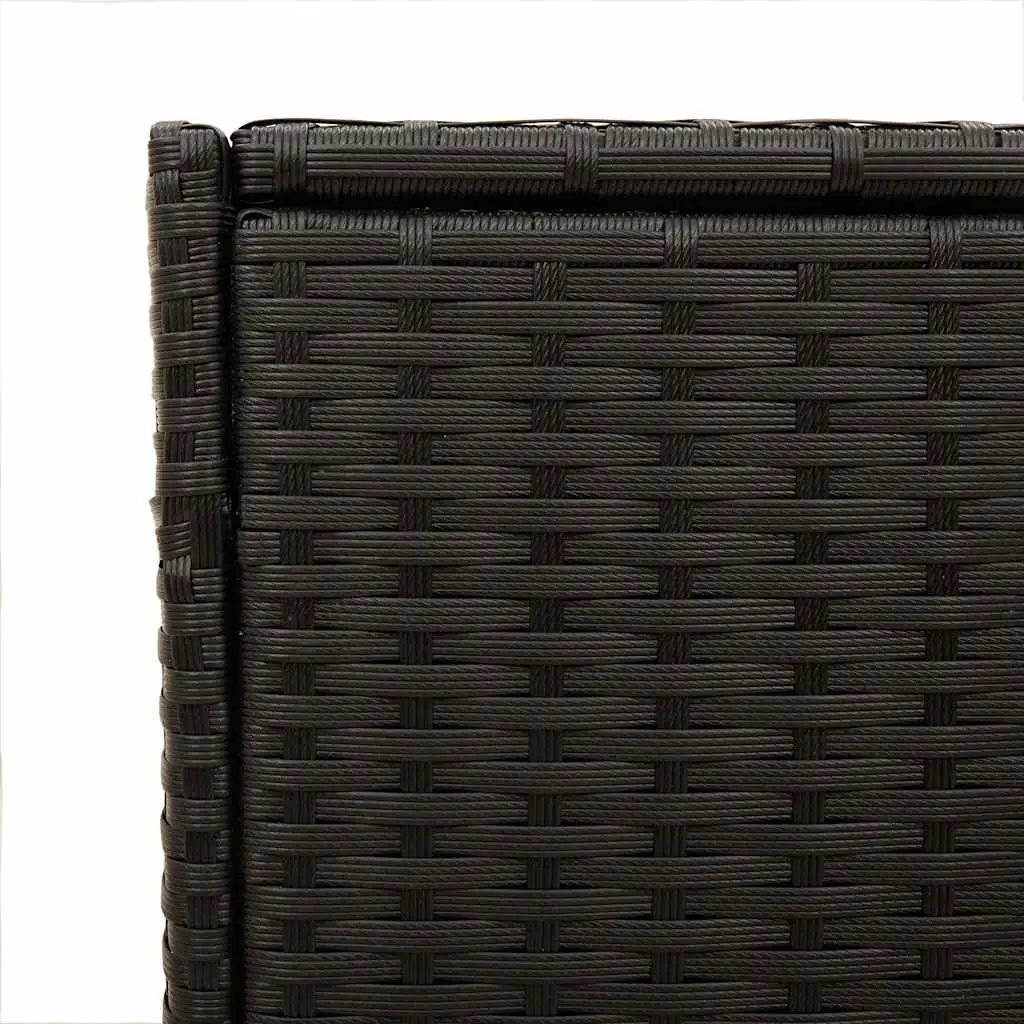 Outdoor Garden Storage Box Poly Rattan 283L Black Weather Resistant Patio Chest