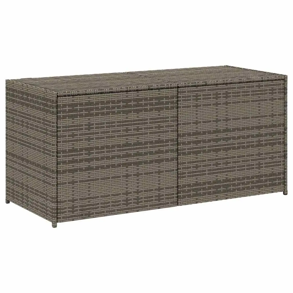 Garden Storage Box Outdoor Grey Poly Rattan 283L Cushion Patio Furniture