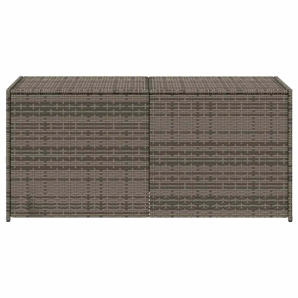 Garden Storage Box Outdoor Grey Poly Rattan 283L Cushion Patio Furniture