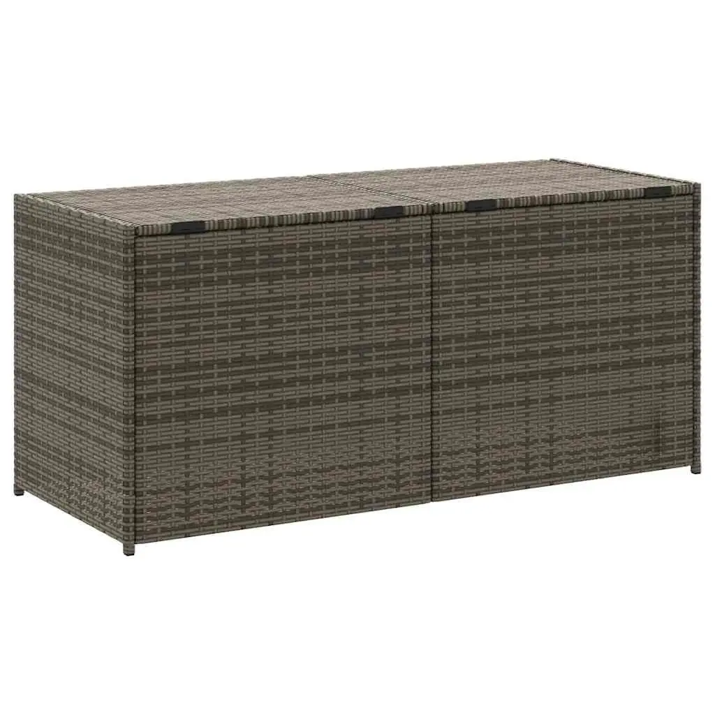 Garden Storage Box Outdoor Grey Poly Rattan 283L Cushion Patio Furniture