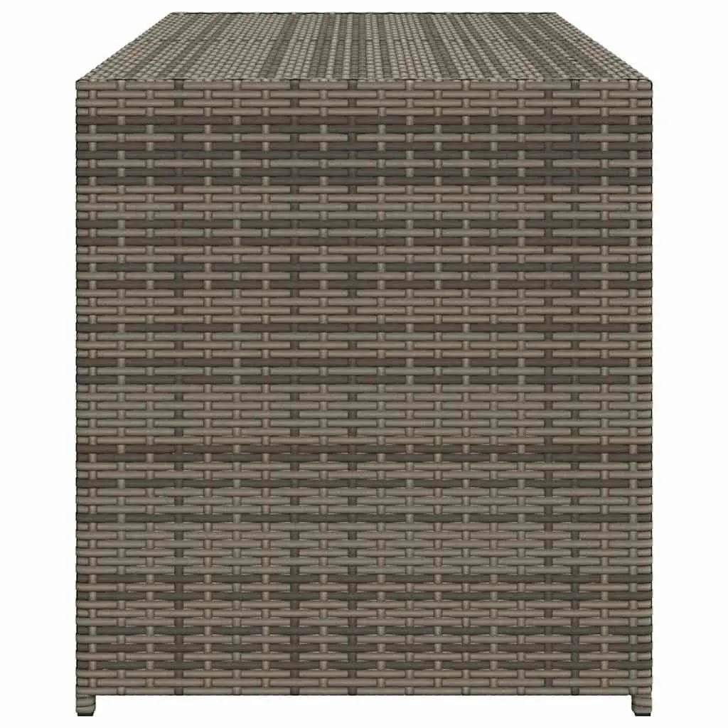 Garden Storage Box Outdoor Grey Poly Rattan 283L Cushion Patio Furniture