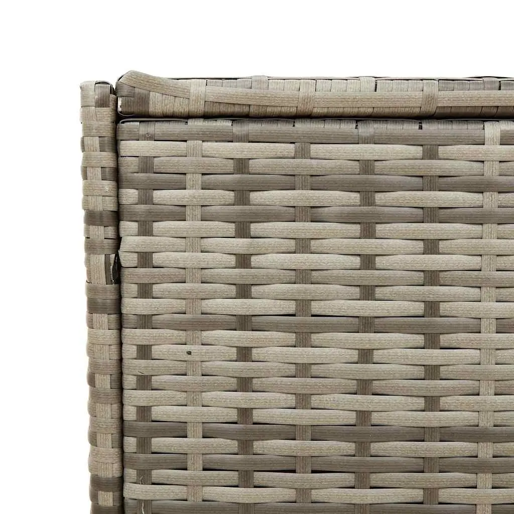 Garden Storage Box Outdoor Grey Poly Rattan 283L Cushion Patio Furniture