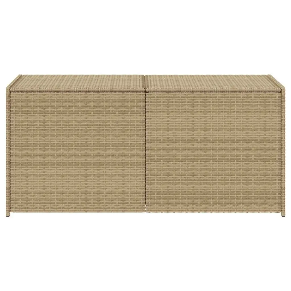 Garden Storage Box PE Rattan 283L Beige Waterproof Outdoor Furniture