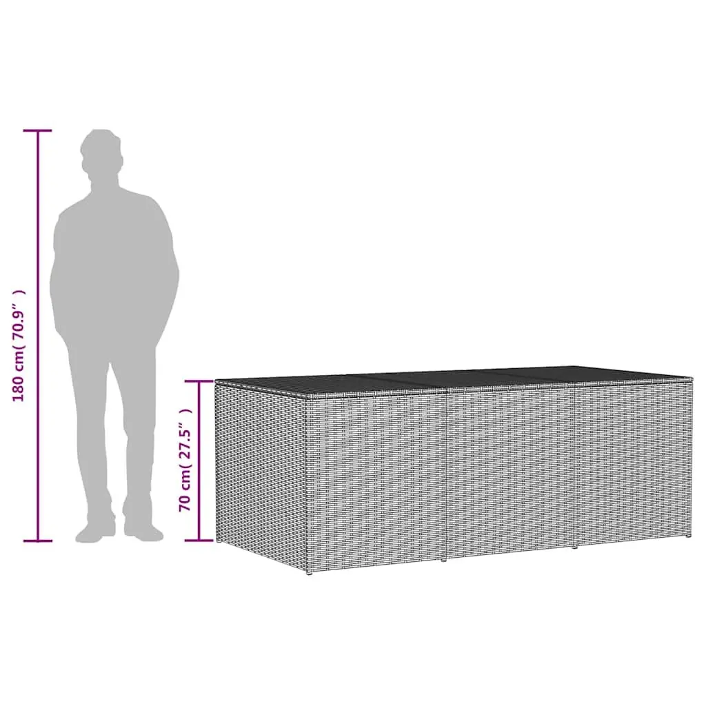 Garden Storage Box Poly Rattan Beige Weather-Resistant Outdoor 984L
