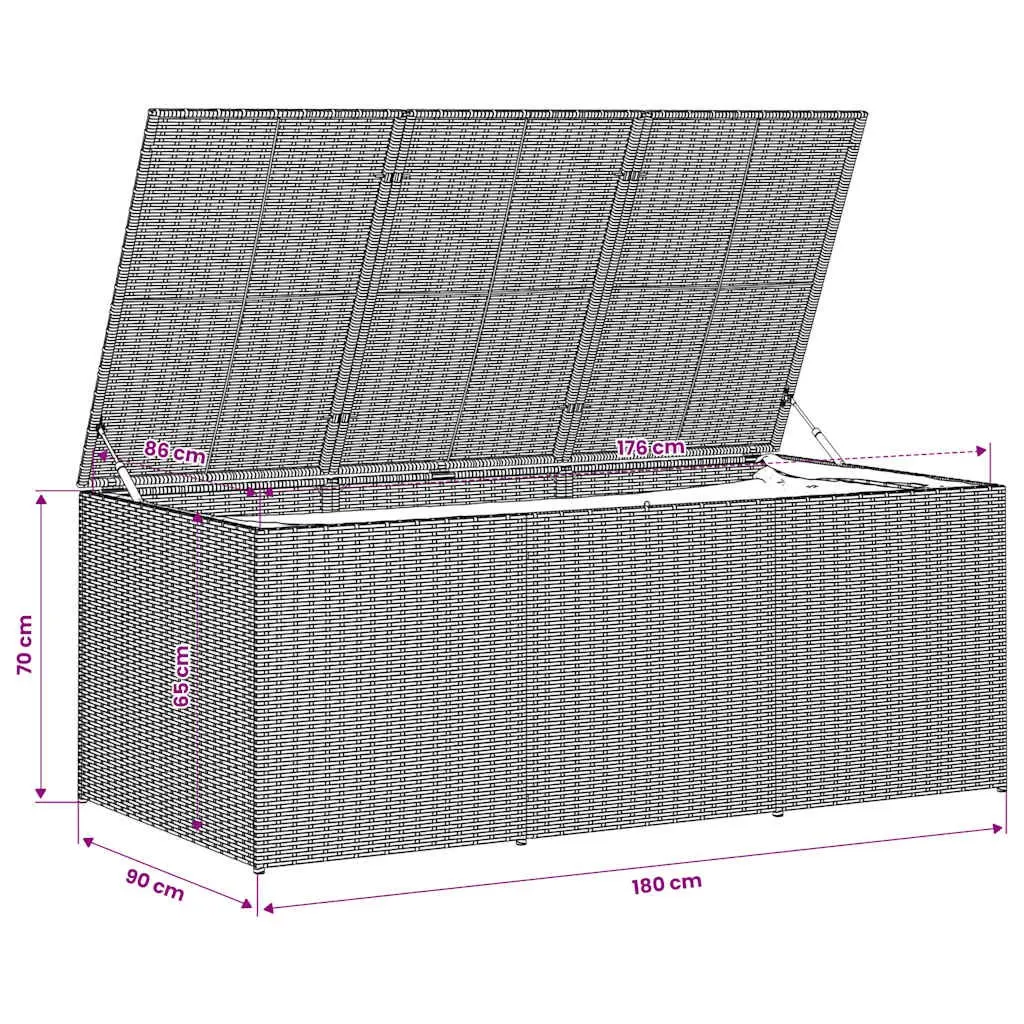 Garden Storage Box Poly Rattan Beige Weather-Resistant Outdoor 984L