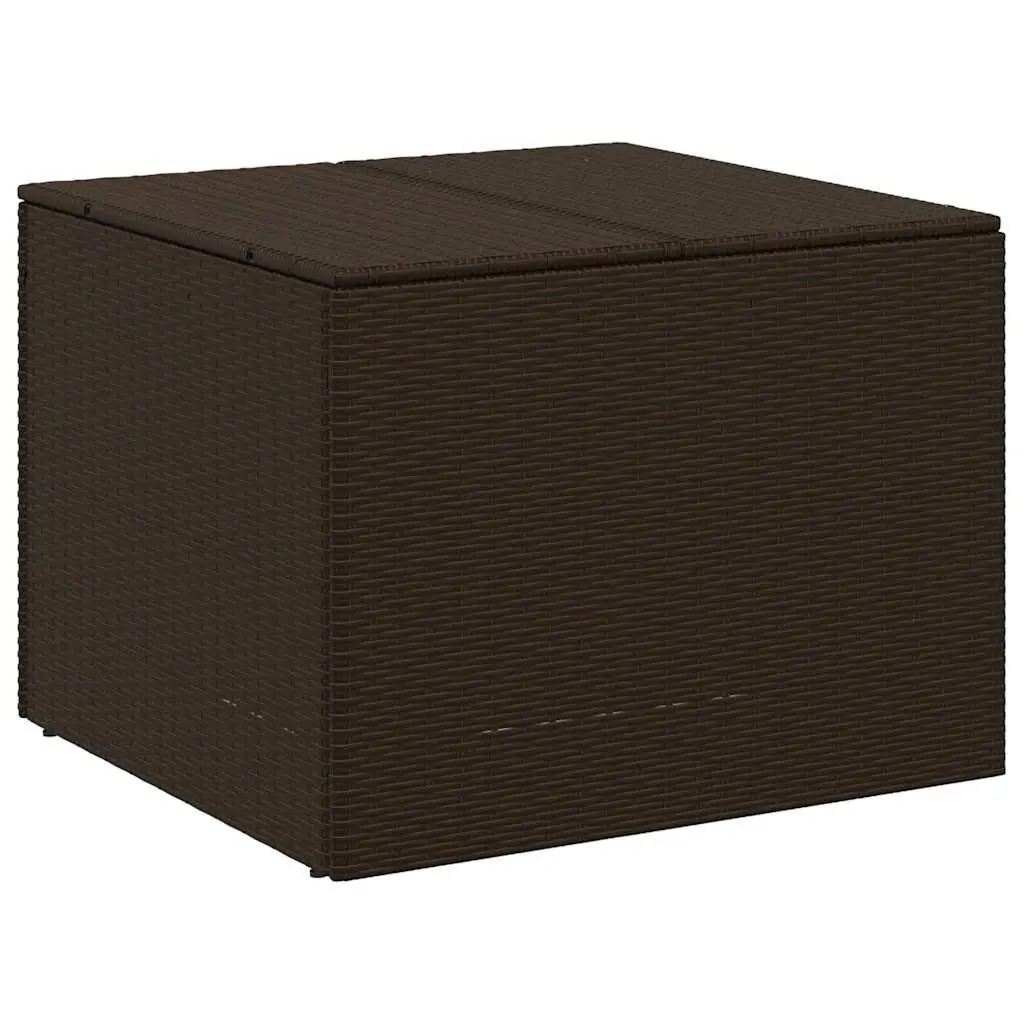 Garden Storage Box Poly Rattan 291L Brown Outdoor Patio Container