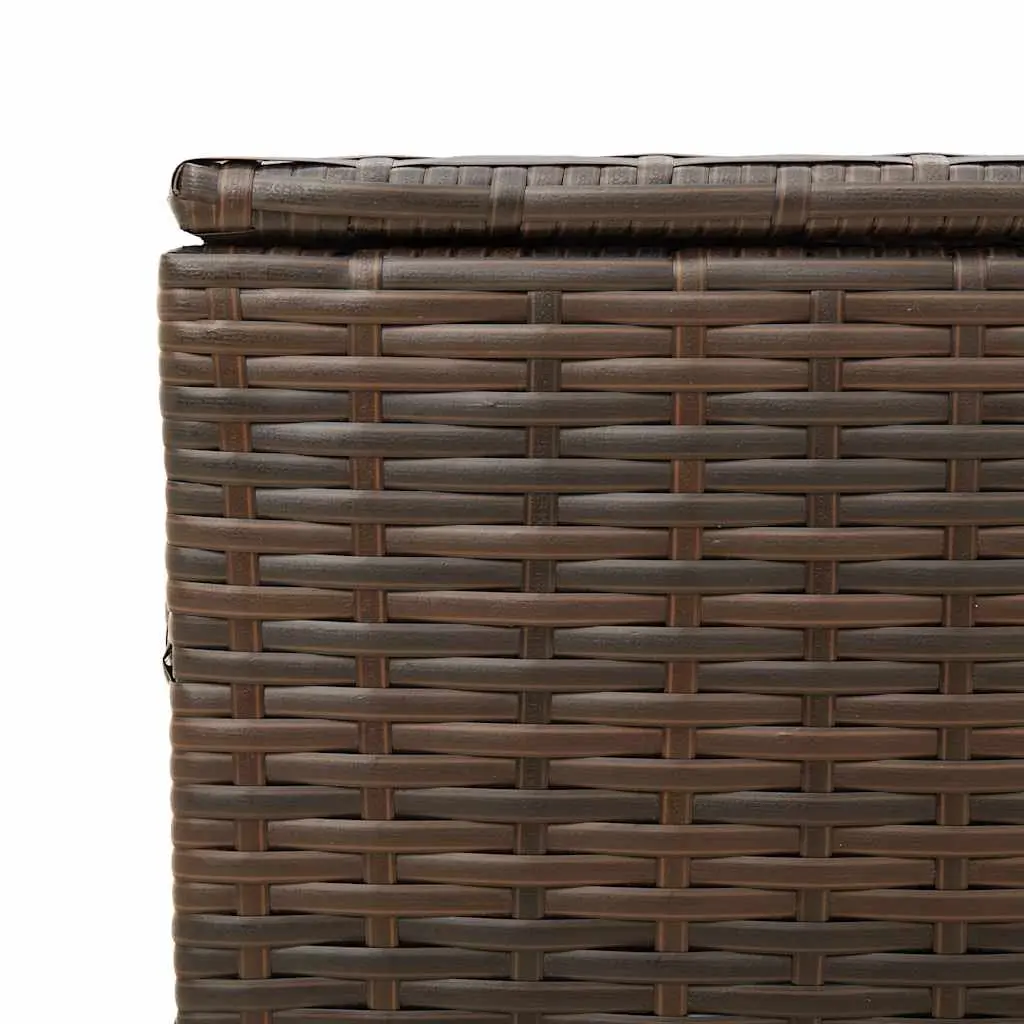 Garden Storage Box Poly Rattan 291L Brown Outdoor Patio Container