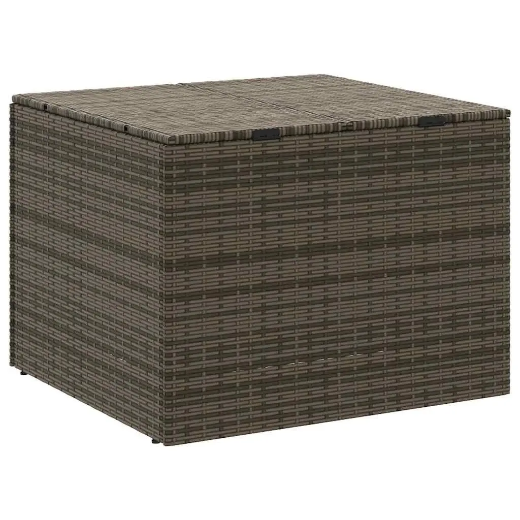 Garden Storage Box Grey 291L Outdoor Poly Rattan with Water-Resistant Bag Steel