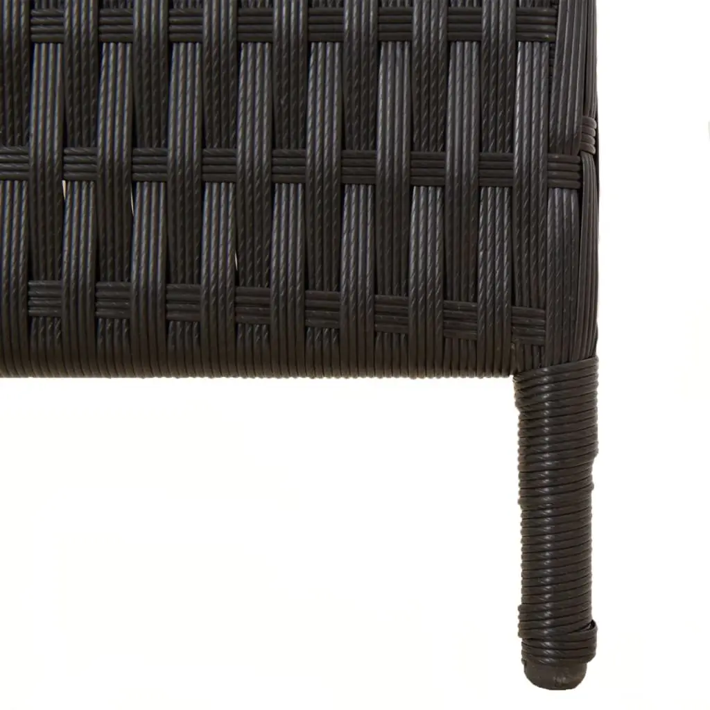 Room Divider Poly Rattan 6 Panels Black Folding Partition Indoor Outdoor