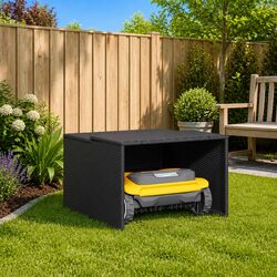 Robot Mower Garage Black Outdoor Storage Shed Lawn Mower Shelter 86x90x52cm