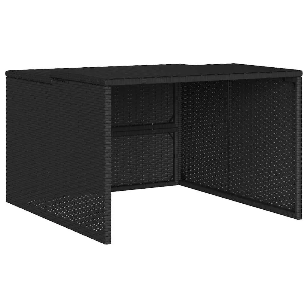 Robot Mower Garage PE Rattan Powder-coated Steel 86x90x52cm Black Outdoor Storage Shed