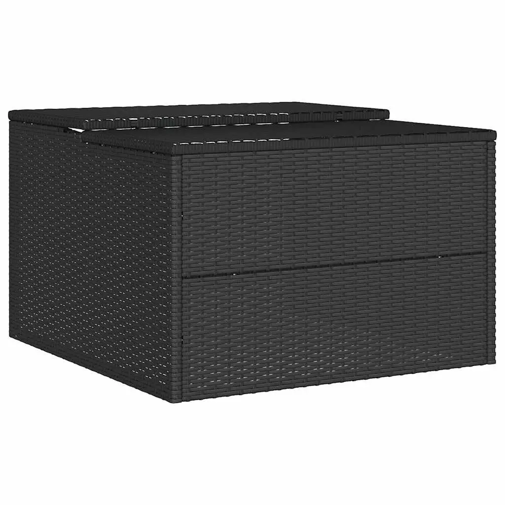 Robot Mower Garage PE Rattan Powder-coated Steel 86x90x52cm Black Outdoor Storage Shed