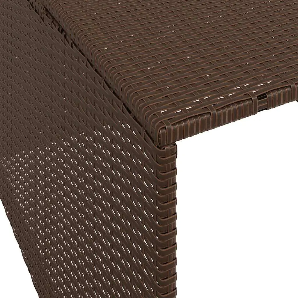 Robot Mower Garage PE Rattan Brown Outdoor Storage Shed 86 x 90 x 52/57 cm