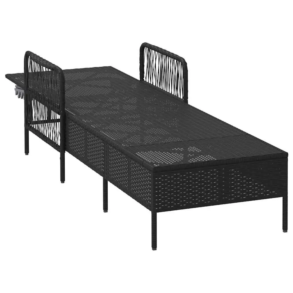 Sun Lounger with Adjustable Backrest Outdoor Garden Patio Lounging Chair Black