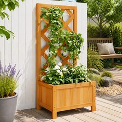 Perfect Wooden Planter with Trellis for Your Garden Needs