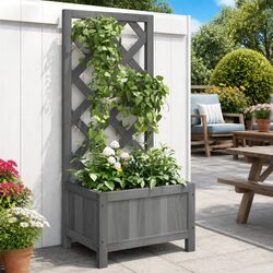 Practical Wooden Planter and Trellis for Your Garden