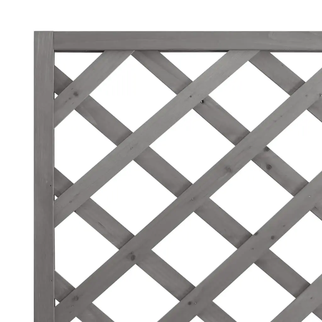 Wooden Planter Box Fir Wood Grey with Integrated Trellis for Garden Flower Herb Climbing Plant Support