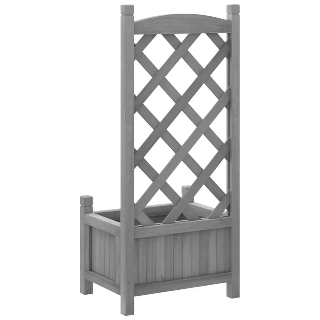 Wooden Planter Grey Solid Fir Trellis Climbing Plant Support for Garden Patio