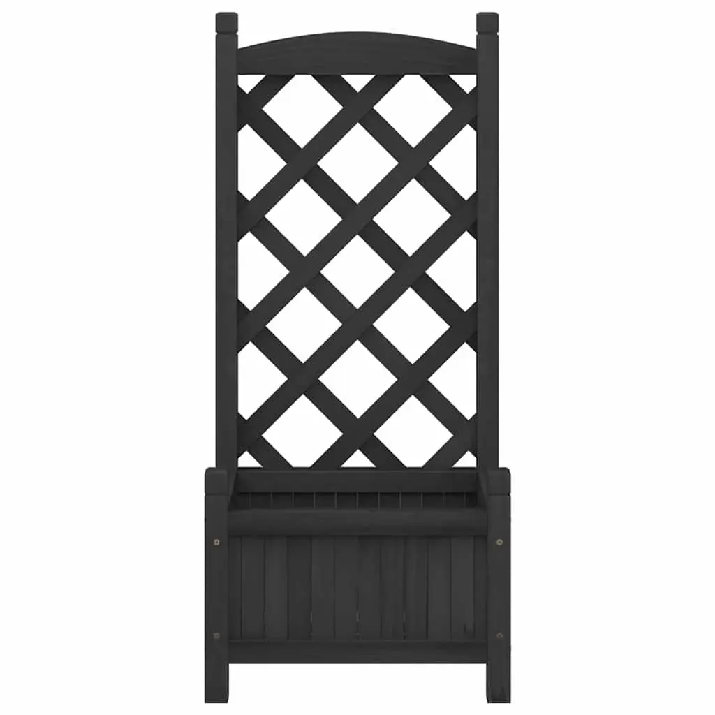 Trellis Wooden Planter Solid Fir Black Outdoor Garden Climbing Plants