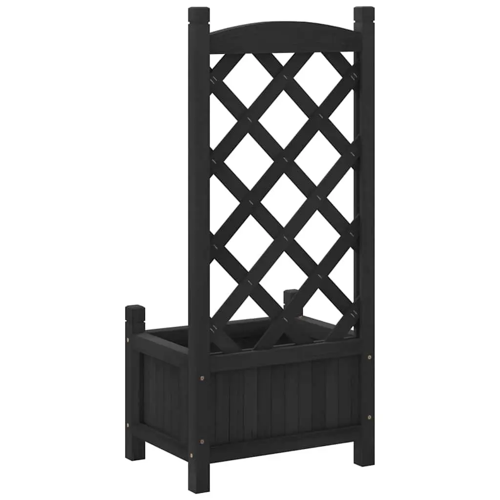 Trellis Wooden Planter Solid Fir Black Outdoor Garden Climbing Plants
