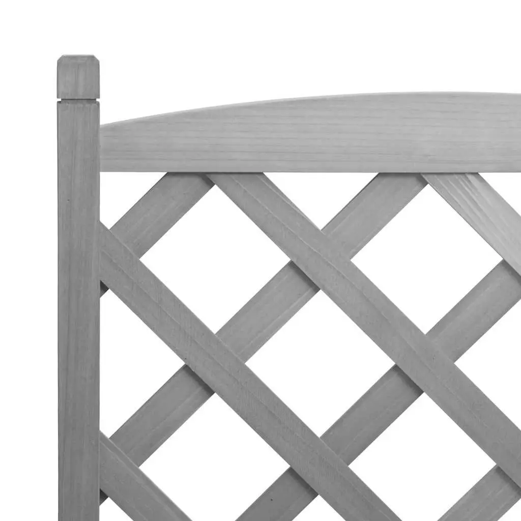 Wooden Planter Solid Fir Wood Grey with Trellis for Climbing Plants Garden Outdoor Decor