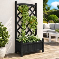 Practical Wooden Planter and Trellis for Any Outdoor Space