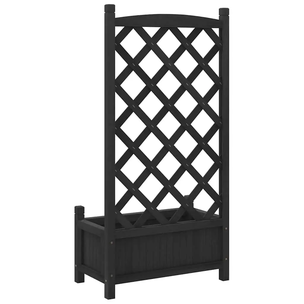 Black Fir Wooden Planter Outdoor Trellis for Climbing Plants Garden Patio