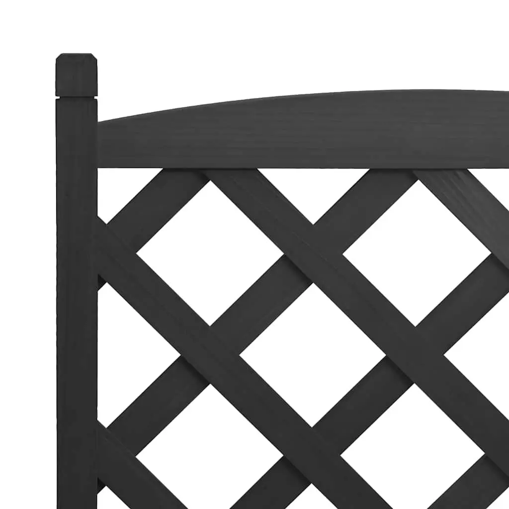 Black Fir Wooden Planter Outdoor Trellis for Climbing Plants Garden Patio