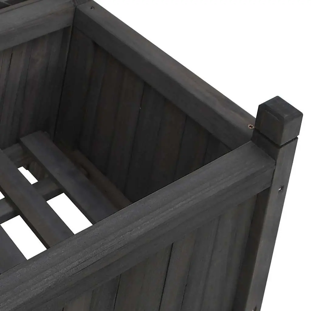 Black Fir Wooden Planter Outdoor Trellis for Climbing Plants Garden Patio