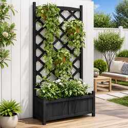 Practical Planter with Trellis for Garden Spaces