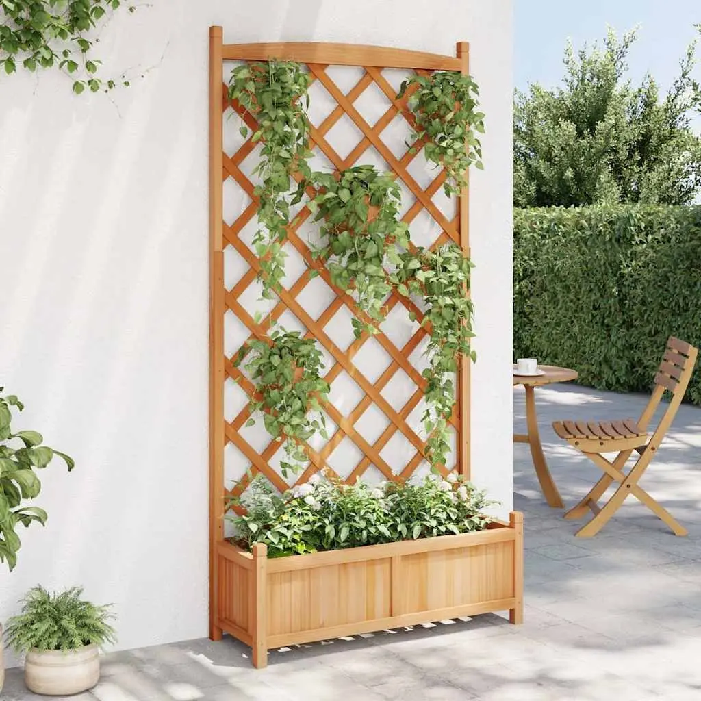 Wooden Planter with Trellis for Home Use