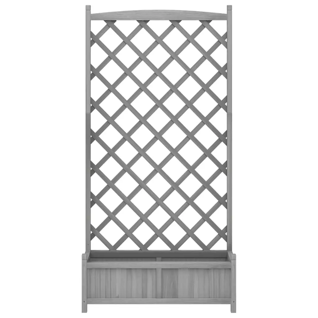 Wooden Planter with Trellis Solid Fir Grey Garden Patio Outdoor Climbing Plants