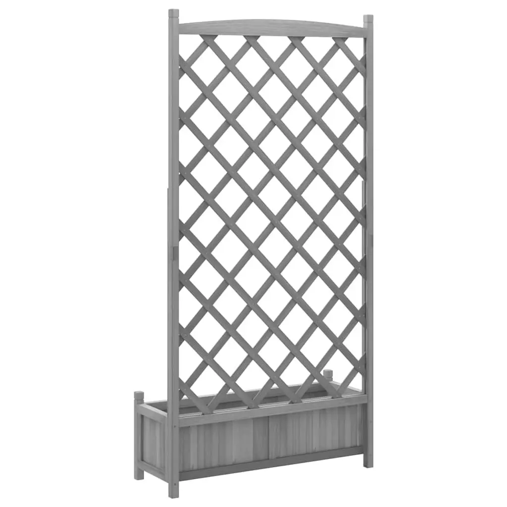Wooden Planter with Trellis Solid Fir Grey Garden Patio Outdoor Climbing Plants