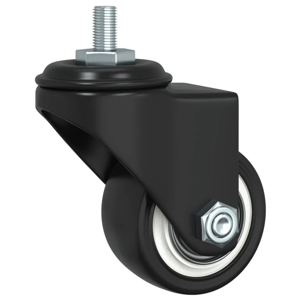 Iron Caster Wheels Heavy Duty 35mm Black Set of 4 for Planters and Furniture