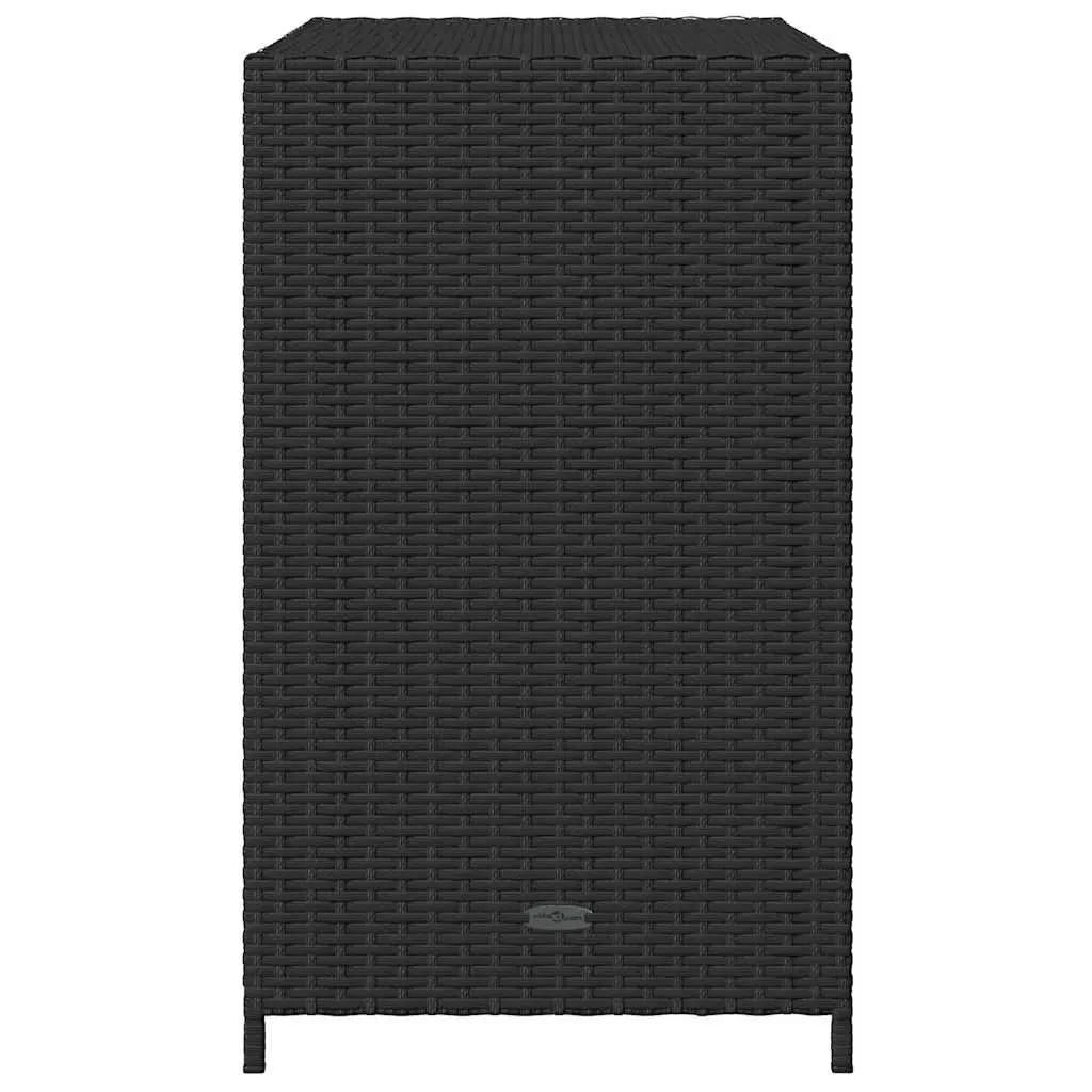 Garden Storage Cabinet Poly Rattan Black 83 x 45 x 76 cm Outdoor Furniture Organiser Box