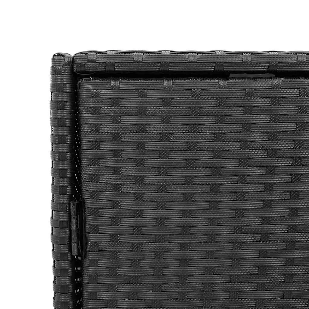 Garden Storage Cabinet Poly Rattan Black 83 x 45 x 76 cm Outdoor Furniture Organiser Box