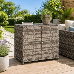 Practical Grey Storage Cabinet for Outdoor Use