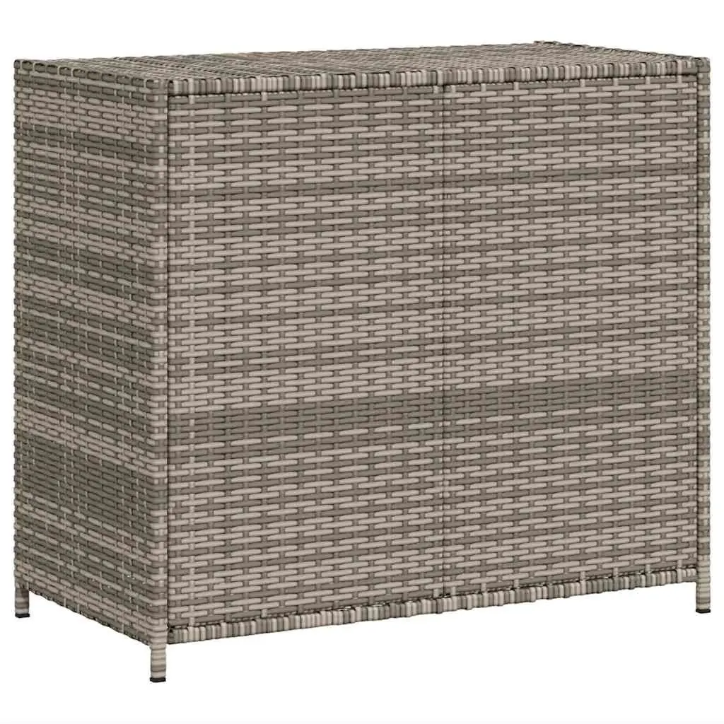 Garden Storage Cabinet Grey Poly Rattan 83 x 45 x 76 cm Outdoor Furniture Tool Box Organiser