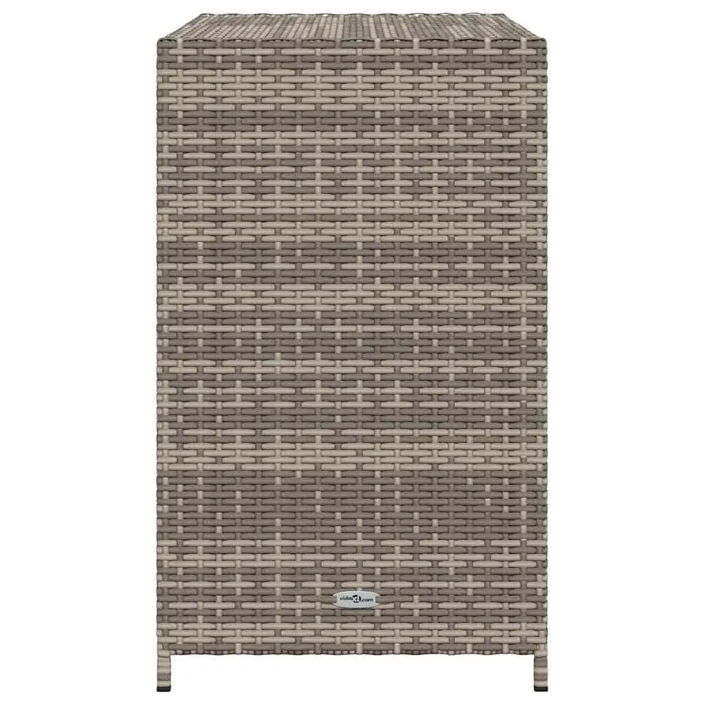Garden Storage Cabinet Grey Poly Rattan 83 x 45 x 76 cm Outdoor Furniture Tool Box Organiser