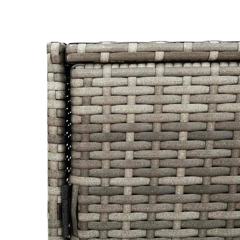 Garden Storage Cabinet Grey Poly Rattan 83 x 45 x 76 cm Outdoor Furniture Tool Box Organiser